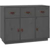 Image de vidaXL Buffet Gris 100x40x75 cm Bois massif de pin