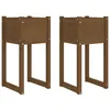 Image de Vidaxl JardiniÃ¨res 2 Pcs Marron Miel 40x40x81 Cm Bois Massif De Pin