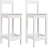 Image de vidaXL Chaises de bar 2 pcs Blanc 40x41,5x112 cm Bois de pin solide