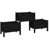Image de Vidaxl JardiniÃ¨re Noir 178,5x44x75 Cm Bois Massif De Pin