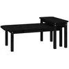 Image de vidaXL Ensemble de tables basses 2 pcs Noir Bois massif de pin