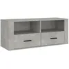 Image de vidaXL Meuble TV Gris bÃ©ton 100x35x40 cm Bois d'ingÃ©nierie