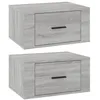Image de vidaXL Tables de chevet murales 2 pcs Sonoma gris 50x36x25 cm
