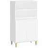 Image de vidaXL Buffet haut Blanc 60x36x110 cm Bois d'ingÃ©nierie