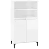 Image de vidaXL Buffet haut Blanc brillant 60x36x110 cm Bois d'ingÃ©nierie