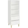 Image de vidaXL Buffet haut Blanc 40x36x110 cm Bois d'ingÃ©nierie