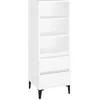 Image de vidaXL Buffet haut Blanc 40x36x110 cm Bois d'ingÃ©nierie