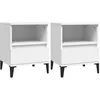 Image de vidaXL Tables de chevet 2 pcs Blanc 40x35x50 cm