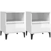 Image de vidaXL Tables de chevet 2 pcs Blanc brillant 40x35x50 cm