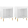 Image de vidaXL Tables de chevet 2 pcs Blanc brillant 40x35x50 cm
