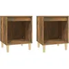 Image de Vidaxl Tables De Chevet 2 Pcs ChÃªne FumÃ© 40x35x50 Cm