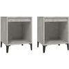 Image de vidaXL Tables de chevet 2 pcs Gris bÃ©ton 40x35x50 cm