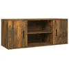 Image de vidaXL Meuble TV ChÃªne fumÃ© 100x35x40 cm Bois d'ingÃ©nierie