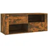 Image de vidaXL Meuble TV ChÃªne fumÃ© 100x35x40 cm Bois d'ingÃ©nierie