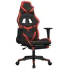 Image de vidaXL Chaise de jeu avec repose-pied Noir et rouge Similicuir