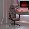 Image de vidaXL Chaise de jeu avec repose-pied Noir/rouge bordeaux Similicuir