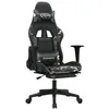 Image de vidaXL Chaise de jeu avec repose-pied Noir et camouflage Similicuir