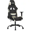 Image de vidaXL Chaise de jeu avec repose-pied Noir et crÃ¨me Tissu