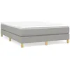 Image de vidaXL Cadre de lit Gris clair 140x190 cm Tissu