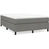 Image de vidaXL Cadre de lit Gris foncÃ© 140x190 cm Tissu