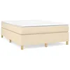 Image de vidaXL Cadre de lit CrÃ¨me 140x190 cm Tissu