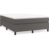 Image de vidaXL Cadre de lit Gris 140x190 cm Similicuir