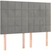 Image de vidaXL TÃªtes de lit 4 pcs Gris clair 72x5x78/88 cm Velours