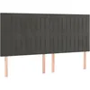 Image de vidaXL TÃªtes de lit 4 pcs Gris foncÃ© 90x5x78/88 cm Velours