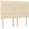 Image de vidaXL TÃªtes de lit 4 pcs CrÃ¨me 72x7x78/88 cm Tissu