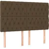 Image de vidaXL TÃªtes de lit 4 pcs Marron FoncÃ© 80x7x78/88 cm Tissu