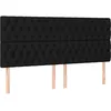 Image de vidaXL TÃªtes de lit 4 pcs Noir 100x7x78/88 cm Tissu