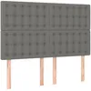 Image de vidaXL TÃªtes de lit 4 pcs Gris foncÃ© 72x5x78/88 cm Tissu