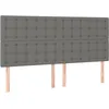 Image de vidaXL TÃªtes de lit 4 pcs Gris foncÃ© 80x5x78/88 cm Tissu