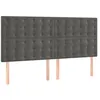 Image de vidaXL TÃªtes de lit 4 pcs Gris foncÃ© 100x5x78/88 cm Velours