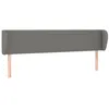 Image de vidaXL TÃªte de lit avec oreilles Gris foncÃ© 163x23x78/88 cm Tissu