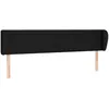 Image de vidaXL TÃªte de lit avec oreilles Noir 163x23x78/88 cm Tissu