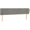 Image de vidaXL TÃªte de lit avec oreilles Gris clair 203x23x78/88 cm Velours