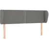 Image de vidaXL TÃªte de lit avec oreilles Gris foncÃ© 147x23x78/88 cm Tissu