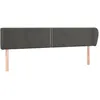 Image de vidaXL TÃªte de lit avec oreilles Gris foncÃ© 183x23x78/88 cm Velours