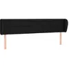 Image de vidaXL TÃªte de lit avec oreilles Noir 183x23x78/88 cm Tissu