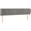 Image de vidaXL TÃªte de lit avec oreilles Gris clair 163x23x78/88 cm Velours