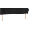 Image de vidaXL TÃªte de lit avec oreilles Noir 163x23x78/88 cm Velours