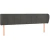 Image de vidaXL TÃªte de lit avec oreilles Gris foncÃ© 183x23x78/88 cm Velours