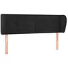 Image de vidaXL TÃªte de lit avec oreilles Noir 147x23x78/88 cm Velours