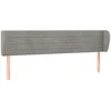 Image de vidaXL TÃªte de lit avec oreilles Gris clair 163x23x78/88 cm Velours