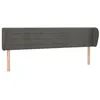 Image de vidaXL TÃªte de lit avec oreilles Gris foncÃ© 203x23x78/88 cm Velours