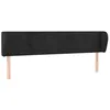 Image de vidaXL TÃªte de lit avec oreilles Noir 203x23x78/88 cm Velours