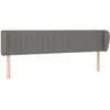 Image de vidaXL TÃªte de lit avec oreilles Gris foncÃ© 163x23x78/88 cm Tissu