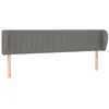 Image de vidaXL TÃªte de lit avec oreilles Gris foncÃ© 203x23x78/88 cm Tissu