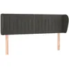 Image de vidaXL TÃªte de lit avec oreilles Gris foncÃ© 147x23x78/88 cm Velours
